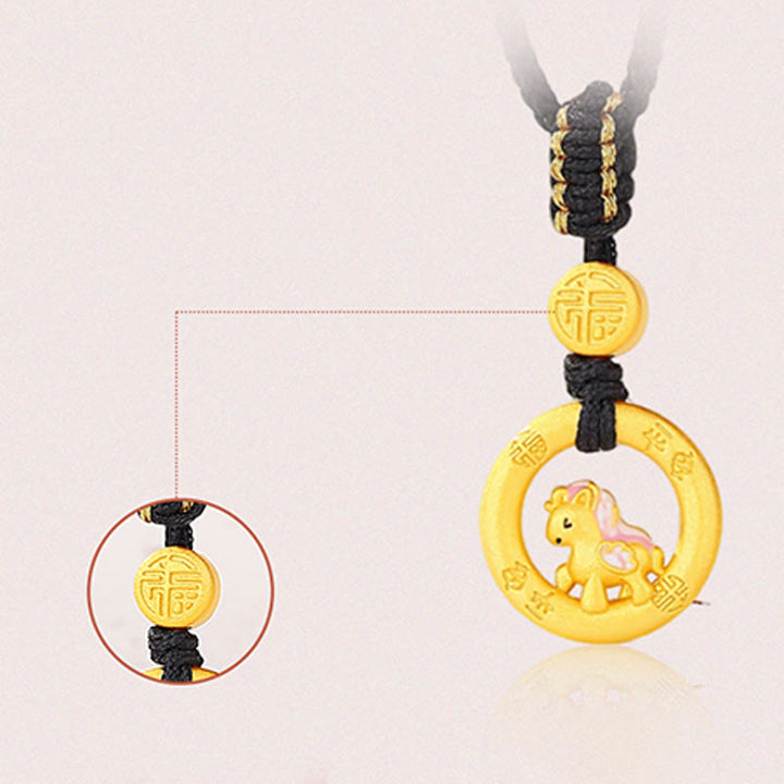 Buddha Stones, 925er Sterlingsilber, Jahr des Pferdes, Friedensschnalle, Balance-String-Paararmband - image 15