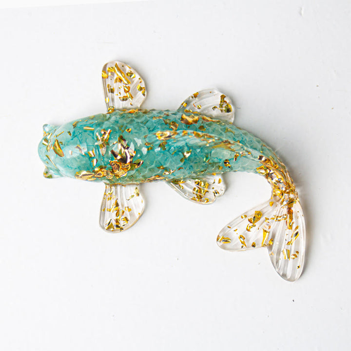 Buddha Stones, Koi-Fisch-Kristallsplitter, Epoxidharz-Glücksdekoration  - Aquamarin (60 x 40 x 20 mm) - image 22