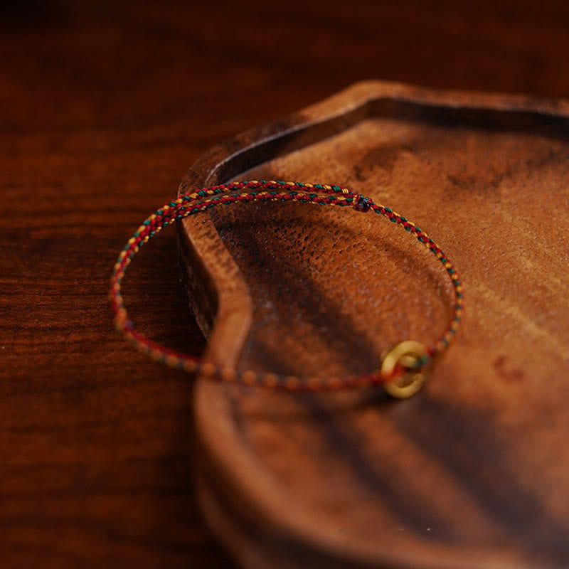 Buddha Stones, handgefertigte Kupfermünzen, Charm-Verbindung, geflochtene Schnur, verstellbares Armband/Fußkettchen - image 5