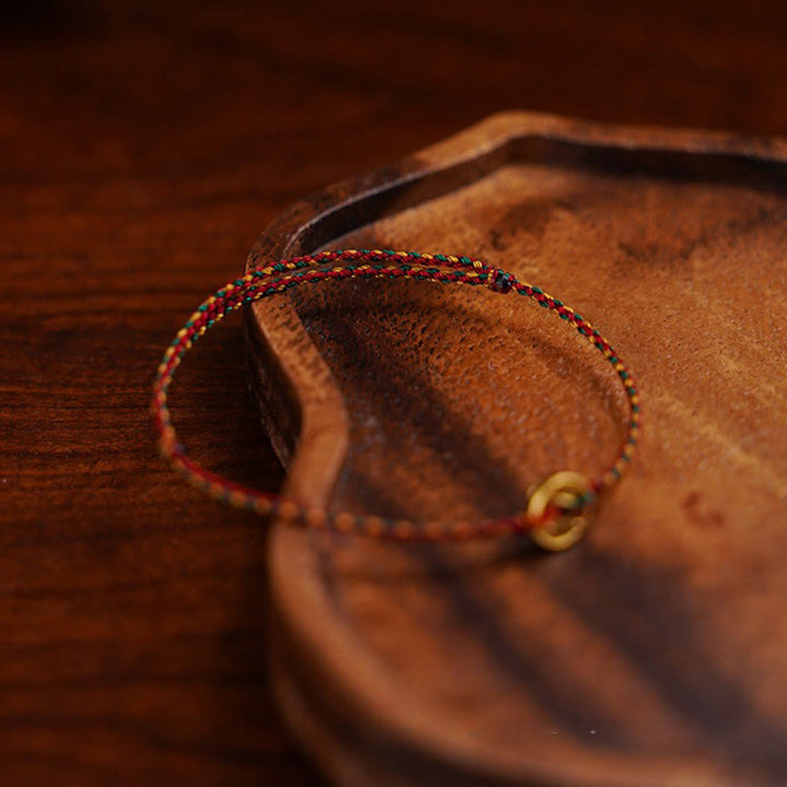 Buddha Stones, handgefertigte Kupfermünzen, Charm-Verbindung, geflochtene Schnur, verstellbares Armband/Fußkettchen - image 5