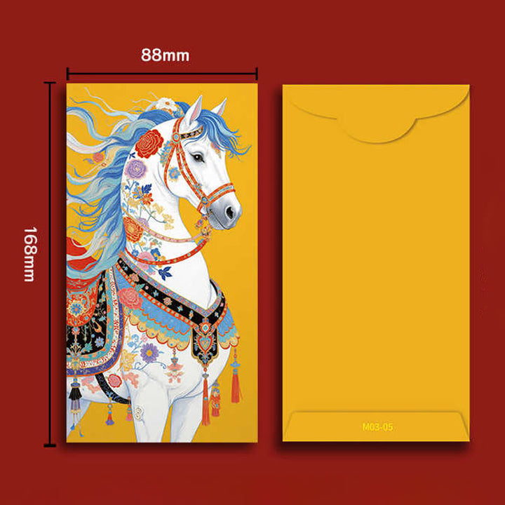 Buddha Stones, 6 Stück, bunte chinesische rote Umschläge, Neujahr 2026, Jahr des Pferdes - image 4