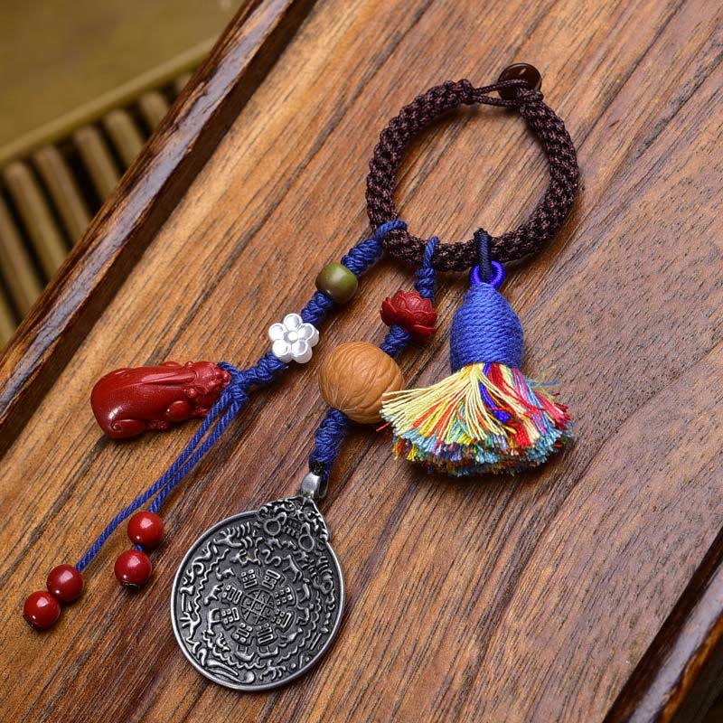 Buddha Stones, Chinesischer Tierkreis, Neun Paläste, Acht Diagramme, Buddha-Dzi-Perle, Gelassenheits-Schlüsselanhänger - Lotus - image 1