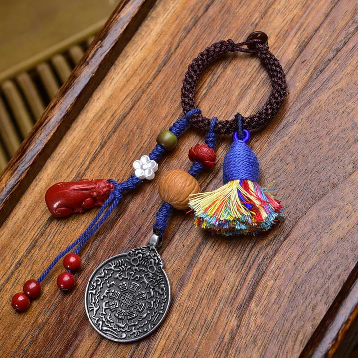 Buddha Stones, Chinesischer Tierkreis, Neun Paläste, Acht Diagramme, Buddha-Dzi-Perle, Gelassenheits-Schlüsselanhänger - Lotus - image 1