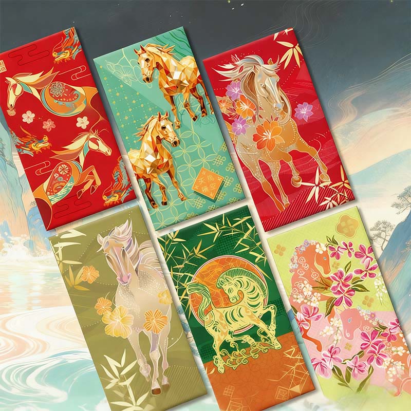 Buddha Stones, 6 Stück, mehrfarbig, chinesischer roter Umschlag, Reichtum im Jahr des Pferdes 2026, Neujahr - image 22