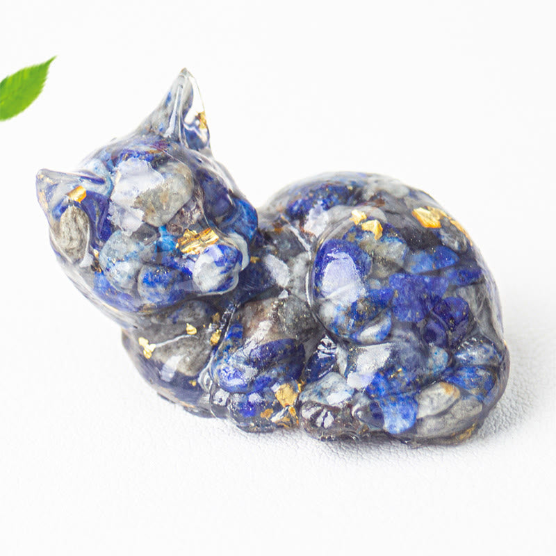 Buddha Stones, Kristallsplitter, Epoxidharz, kleine Katze, positive Dekoration  - image 6