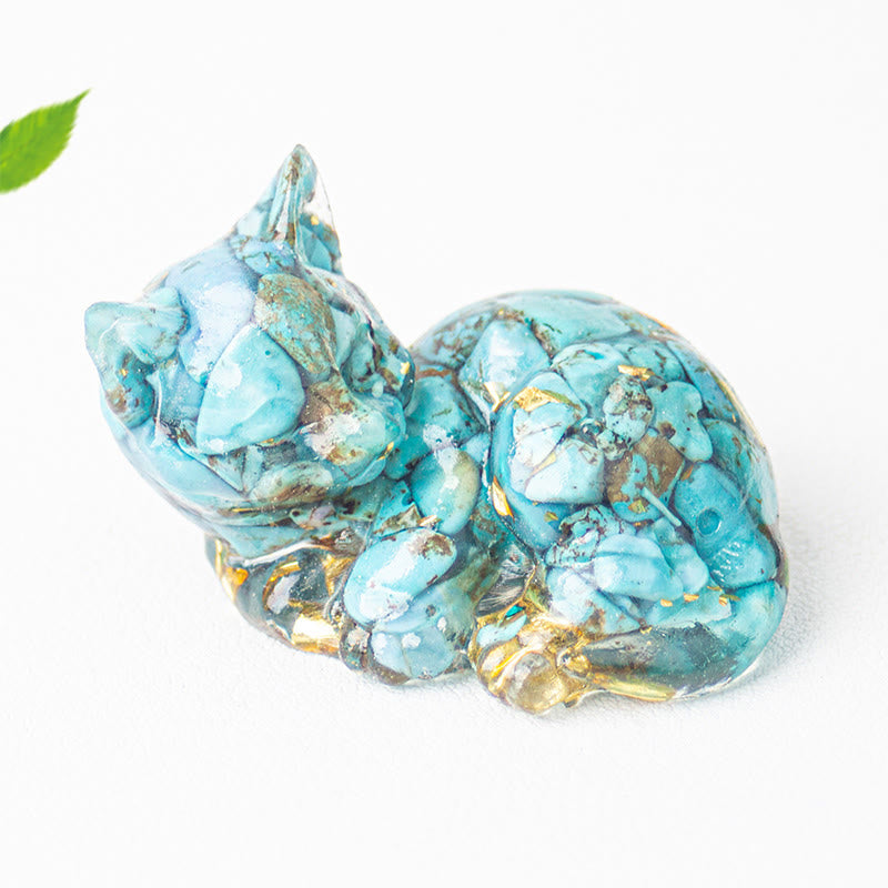 Buddha Stones, Kristallsplitter, Epoxidharz, kleine Katze, positive Dekoration  - image 29