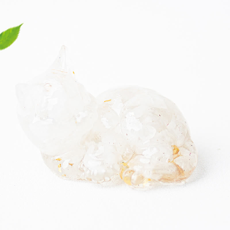 Buddha Stones, Kristallsplitter, Epoxidharz, kleine Katze, positive Dekoration  - image 8