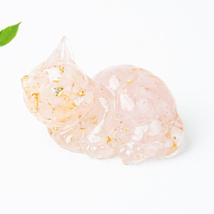 Buddha Stones, Kristallsplitter, Epoxidharz, kleine Katze, positive Dekoration  - image 14