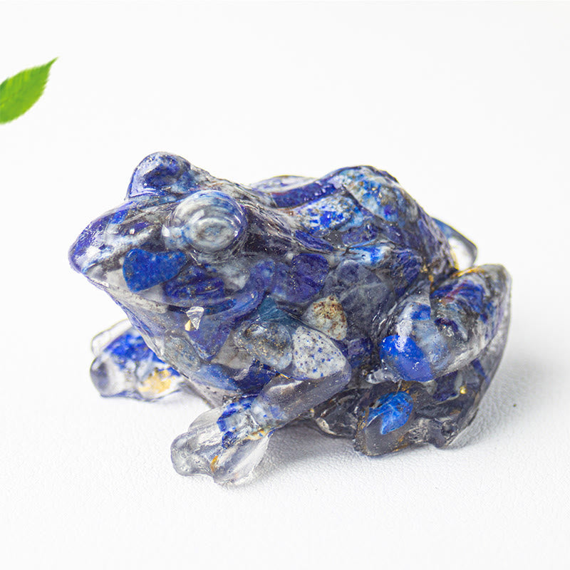 Buddha Stones -Kristall-Tropfenharz-Kleiner-Frosch-Leidenschafts-Dekorationsstatue - Lazurit (65*55*38mm) - image 8