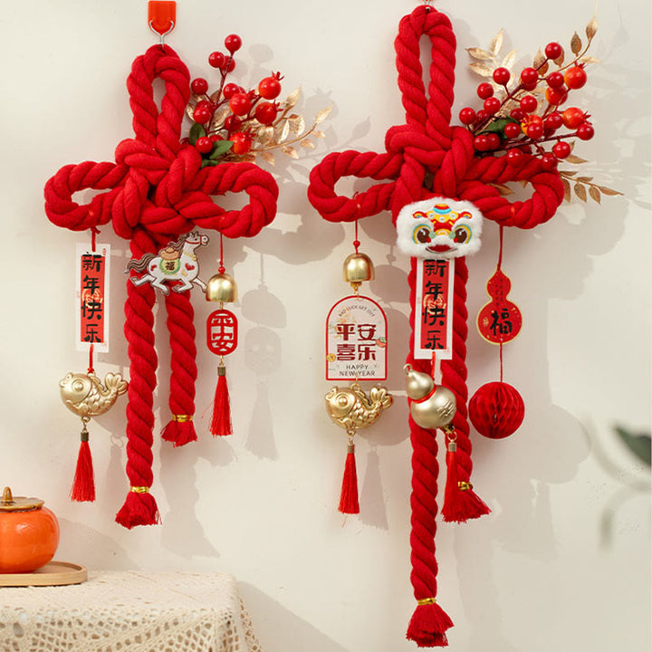 Buddha Stones, Jahr des Pferdes, tanzender Löwe, Fu-Zeichen, chinesische Knoten, Glücksdekoration - image 18