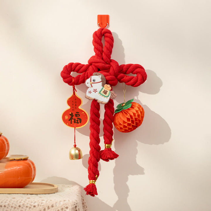 Buddha Stones, Jahr des Pferdes, tanzender Löwe, Fu-Zeichen, chinesische Knoten, Glücksdekoration - Pferd, kleine Größe, 17 x 30 cm - image 11