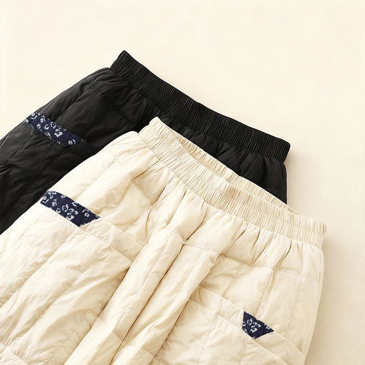 Buddha Stones Damen Winter Thermohose aus Patchwork-Baumwolle mit Taschen - image 14