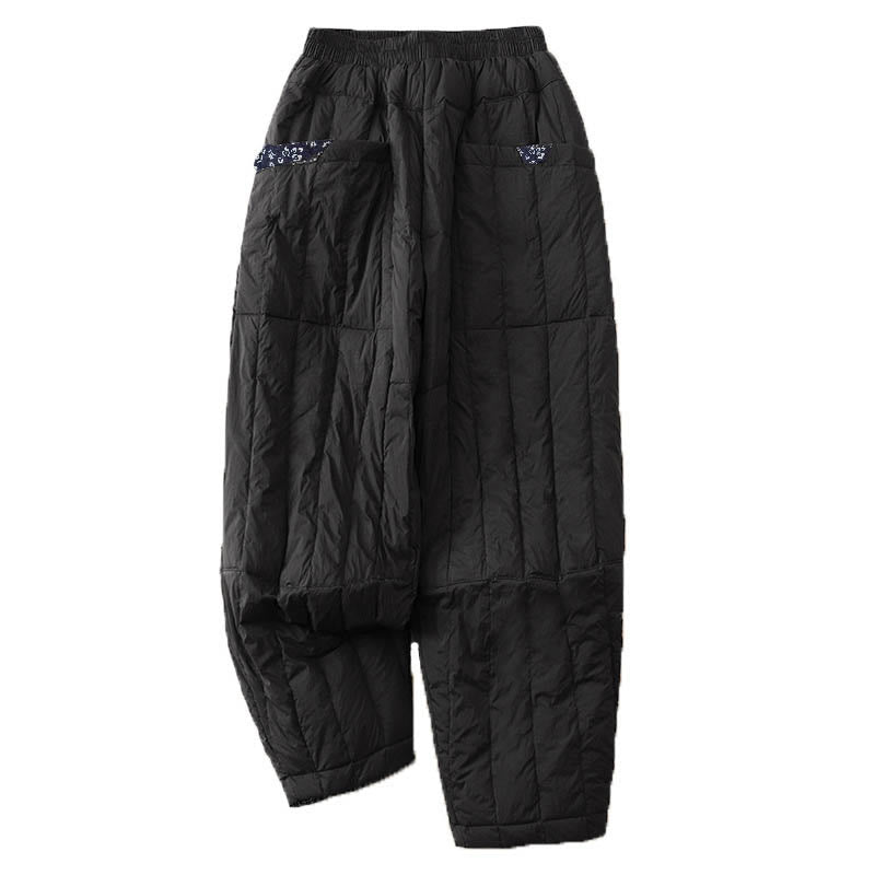 Buddha Stones Damen Winter Thermohose aus Patchwork-Baumwolle mit Taschen - image 12