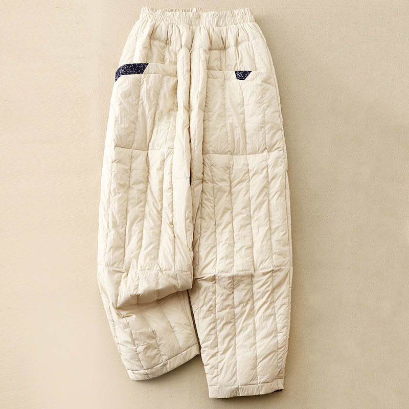 Buddha Stones Damen Winter Thermohose aus Patchwork-Baumwolle mit Taschen - Maisfäden - US 8-10, UK/AU 12-14, EU 40-42 (2XL) - image 0