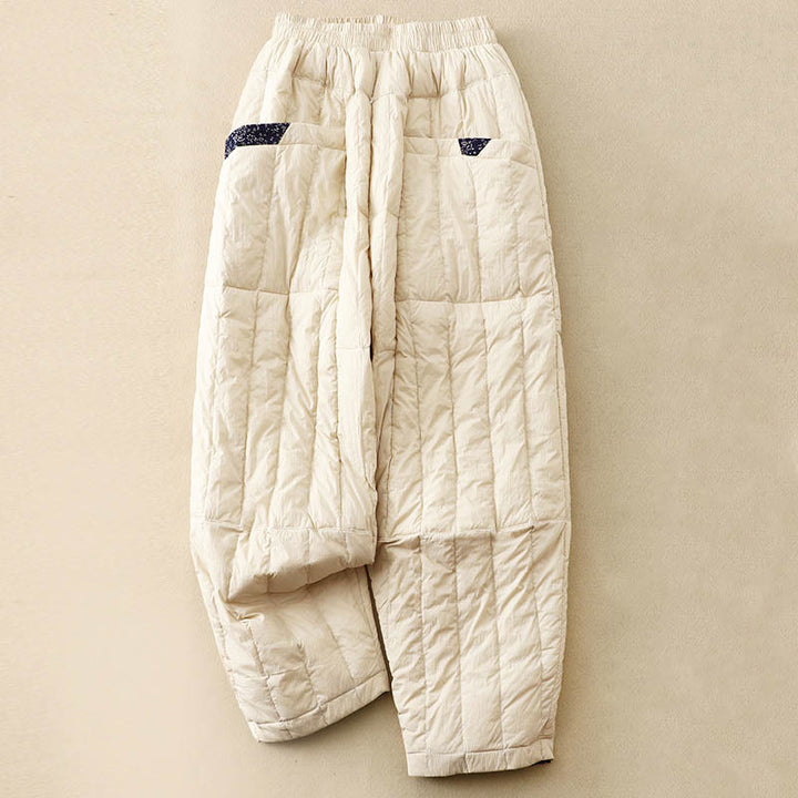 Buddha Stones Damen Winter Thermohose aus Patchwork-Baumwolle mit Taschen - Maisfäden - US 8-10, UK/AU 12-14, EU 40-42 (2XL) - image 0