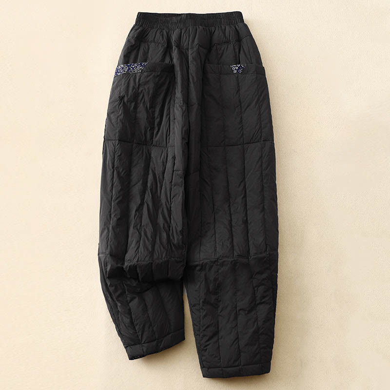 Buddha Stones Damen Winter Thermohose aus Patchwork-Baumwolle mit Taschen - Schwarz - US 8-10, UK/AU 12-14, EU 40-42 (2XL) - image 8