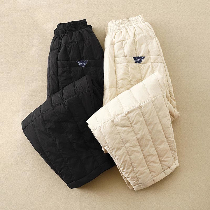 Buddha Stones Damen Winter Thermo-Patchworkhose mit Taschen - image 13