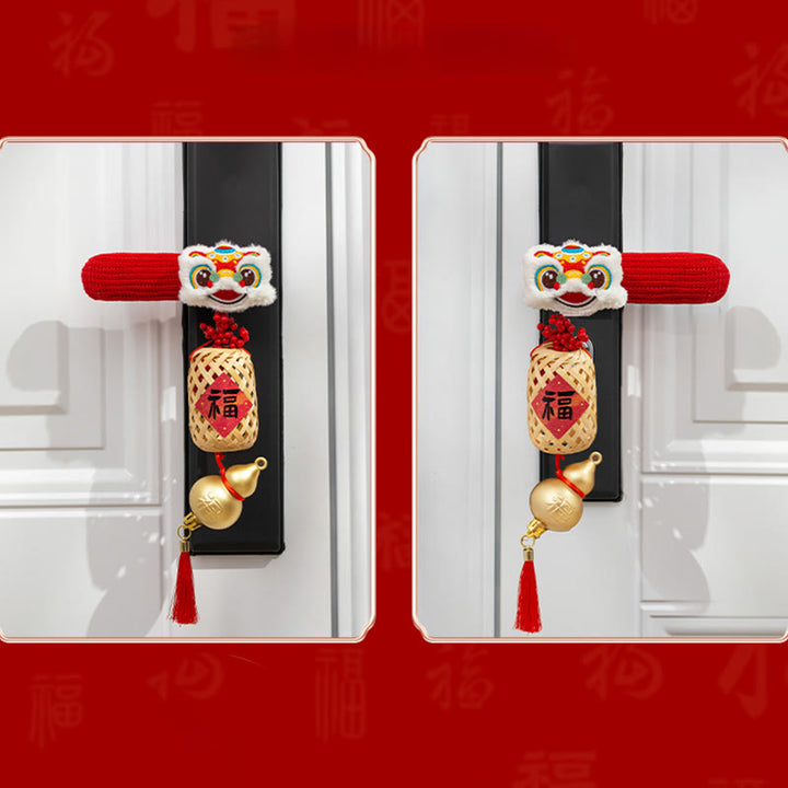 Buddha Stones, Jahr des Pferdes, tanzender Löwe, Fu-Figur, Türgriff, Segensdekoration - image 7