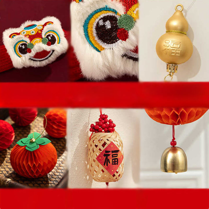 Buddha Stones, Jahr des Pferdes, tanzender Löwe, Fu-Figur, Türgriff, Segensdekoration - image 12