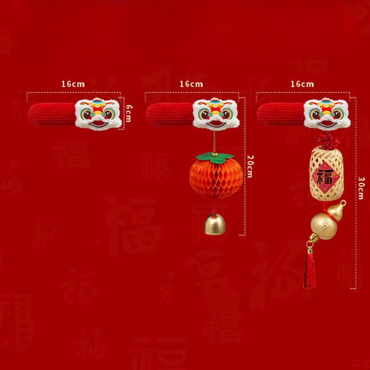 Buddha Stones, Jahr des Pferdes, tanzender Löwe, Fu-Figur, Türgriff, Segensdekoration - image 11