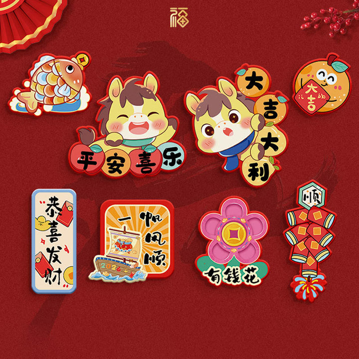 Buddha Stones ​​– Jahr des Pferdes – Kühlschrankmagnet – Rückseite mit Segenswünschen – Dekoration - 8-teiliges Set 5 - image 6