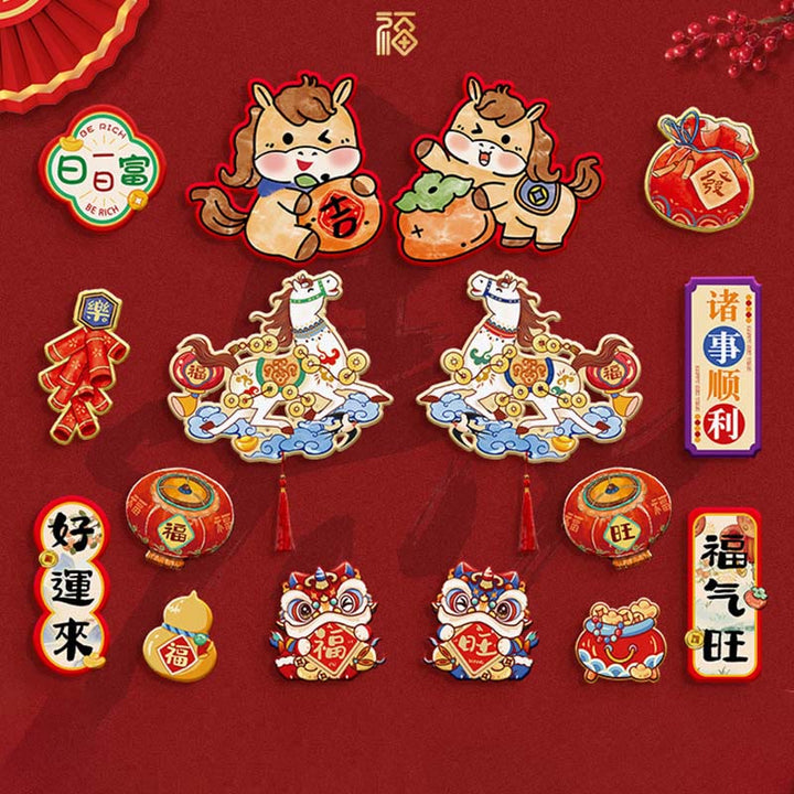 Buddha Stones ​​– Jahr des Pferdes – Kühlschrankmagnet – Rückseite mit Segenswünschen – Dekoration - 16-teiliges Set 1 & Set 3 - image 9