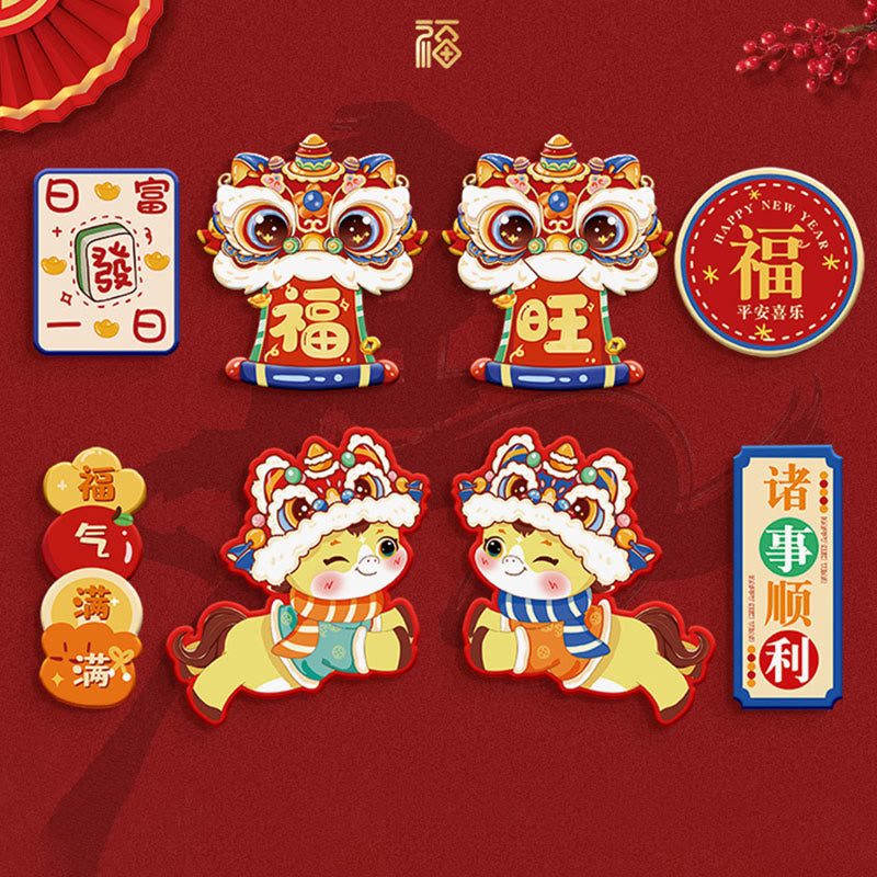 Buddha Stones ​​– Jahr des Pferdes – Kühlschrankmagnet – Rückseite mit Segenswünschen – Dekoration - 8-teiliges Set 4 - image 5