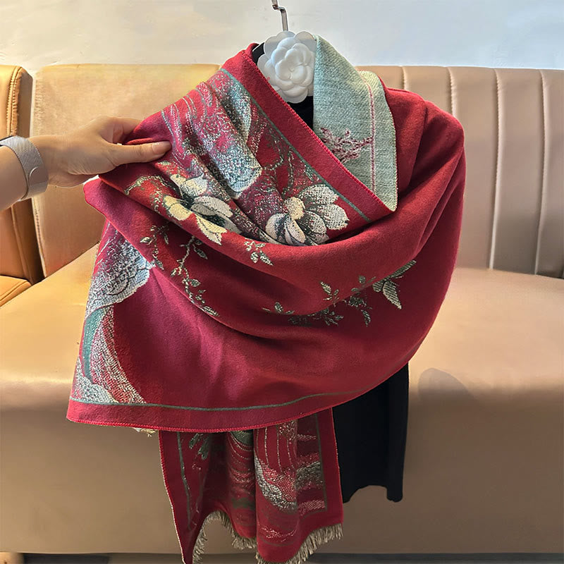 Buddha Stones, Herbst-Lotusblumen, Meereswellenmuster, weicher Schal, Quasten-Tuch - image 7