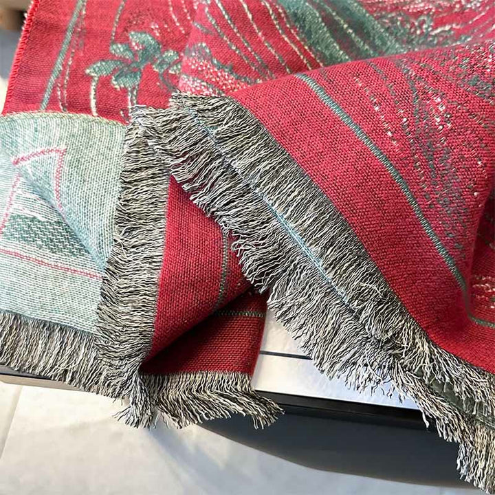 Buddha Stones, Herbst-Lotusblumen, Meereswellenmuster, weicher Schal, Quasten-Tuch - image 8