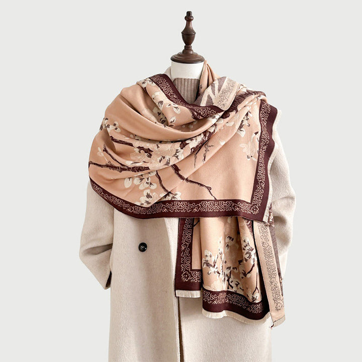 Buddha Stones, Herbst-Pfirsichblütenzweige-Muster, weicher Schal/Stola - image 14