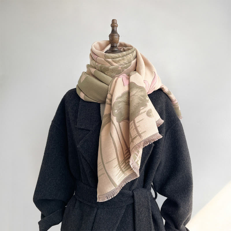 Buddha Stones ​​Herbst-Lotus-Koi-Fisch-Libellen-Muster Kuschelschal - image 14