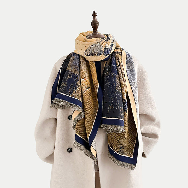 Buddha Stones Winter Magnolien Schmetterlingsmuster Weicher Schal Stola - image 6