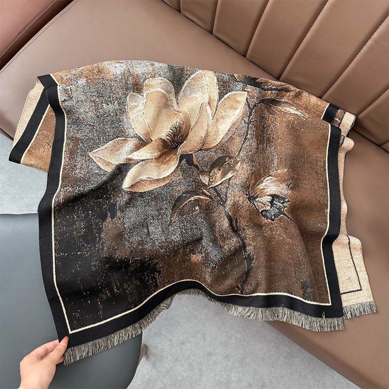 Buddha Stones Winter Magnolien Schmetterlingsmuster Weicher Schal Stola - image 9