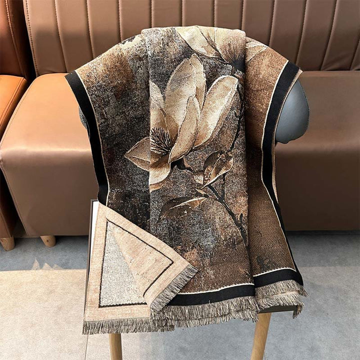 Buddha Stones Winter Magnolien Schmetterlingsmuster Weicher Schal Stola - image 10