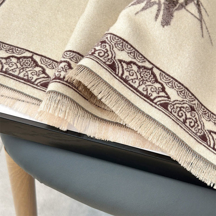 Buddha Stones, Wintervögel, Bambusblätter, Rankenmuster, weicher Schal/Stola - image 16