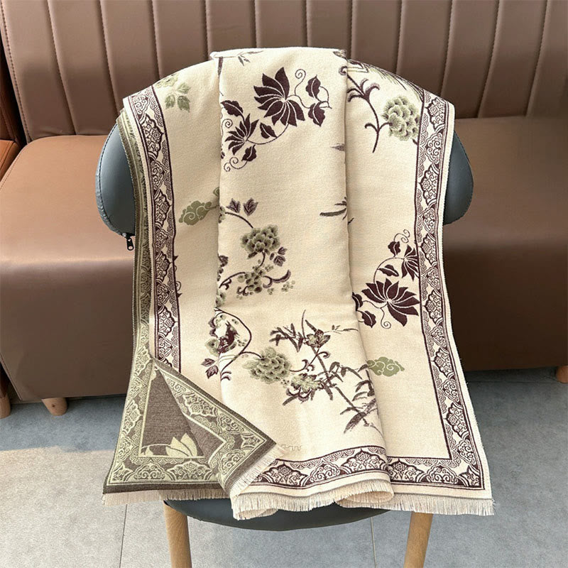 Buddha Stones, Wintervögel, Bambusblätter, Rankenmuster, weicher Schal/Stola - image 14