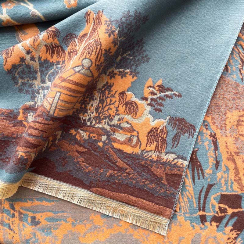 Buddha Stones, Herbstblumen, Bäume, Pavillonmuster, kuscheliger Schal/Stola - image 12