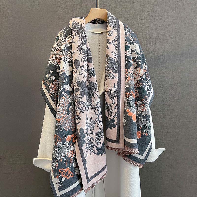 Buddha Stones, Herbst-Phönix-Blumen-Muster, weicher Schal - image 14