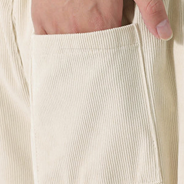 Buddha Stones Herbst Einfarbige Cord-Herren-Haremshose mit Taschen - image 17