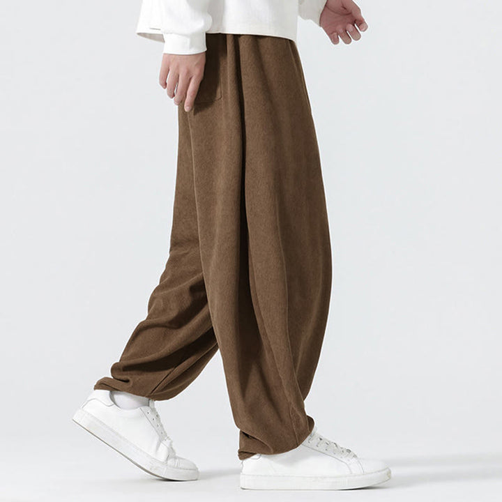 Buddha Stones Herbst Einfarbige Cord-Herren-Haremshose mit Taschen - image 22