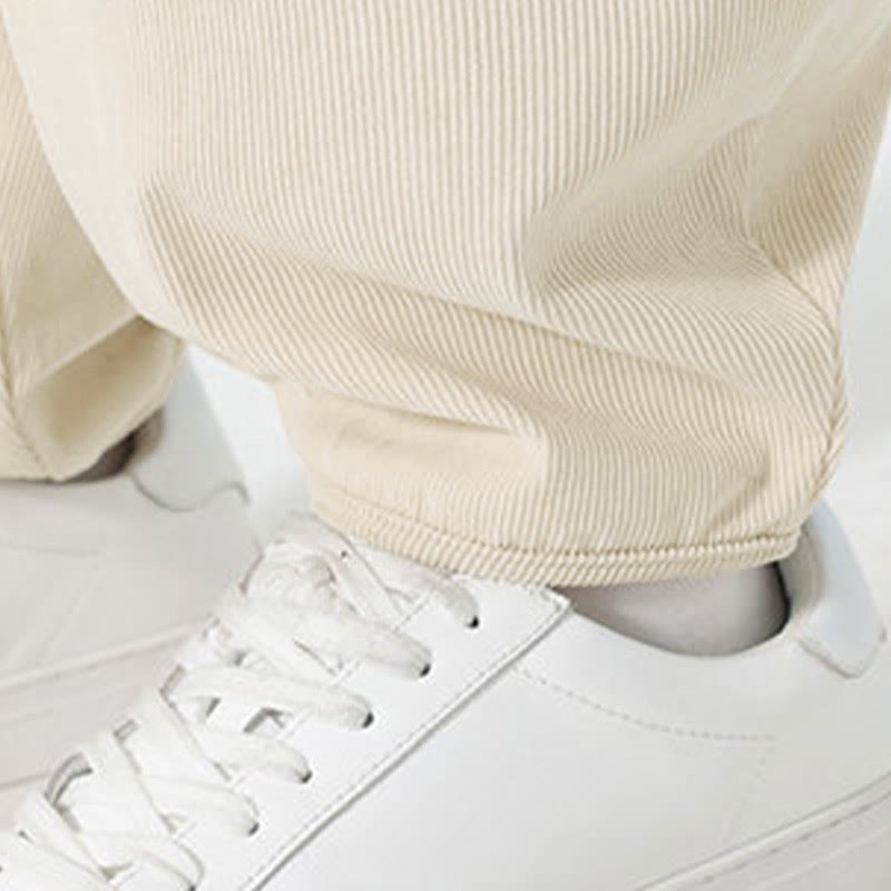 Buddha Stones Herbst Einfarbige Cord-Herren-Haremshose mit Taschen - image 18