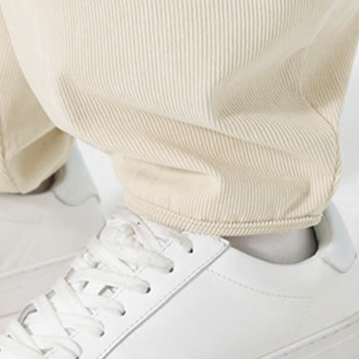 Buddha Stones Herbst Einfarbige Cord-Herren-Haremshose mit Taschen - image 18