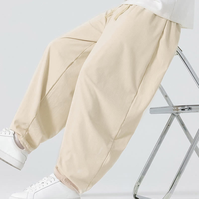 Buddha Stones Herbst Einfarbige Cord-Herren-Haremshose mit Taschen - image 15