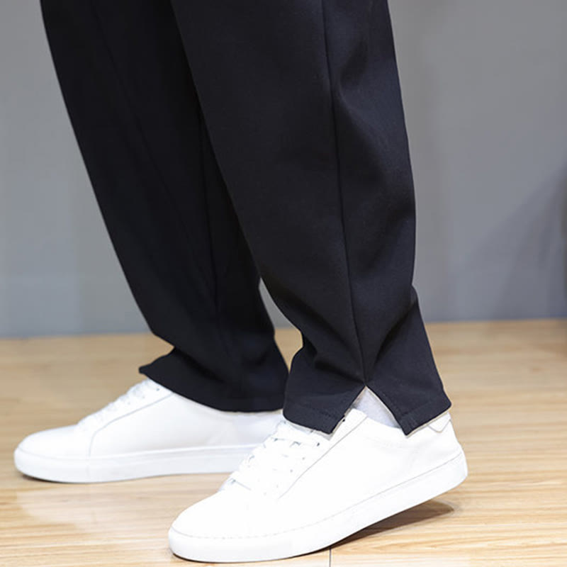 Buddha Stones Winter Einfarbige, fleecegefütterte Herren-Baumwoll-Leinenhose mit Taschen - image 20