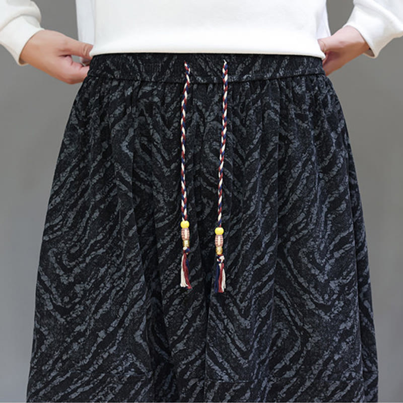 Buddha Stones Herbststruktur Kordelzug Design Cord Baumwoll-Leinen Herren Haremshose mit Taschen - image 19