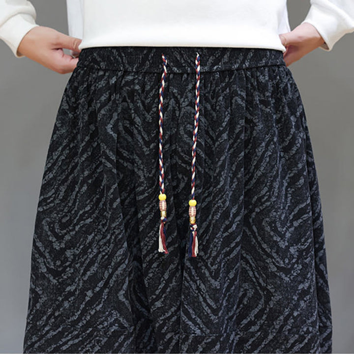 Buddha Stones Herbststruktur Kordelzug Design Cord Baumwoll-Leinen Herren Haremshose mit Taschen - image 19