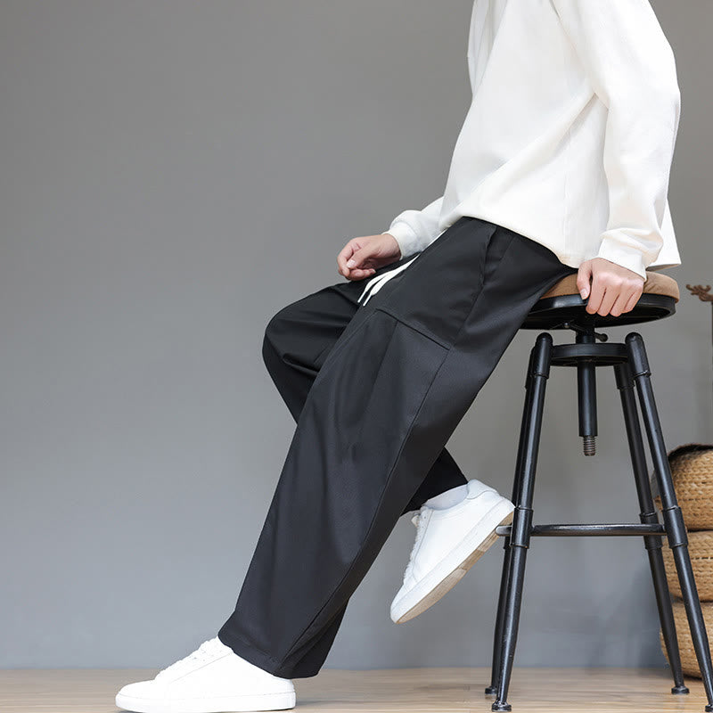 Buddha Stones Herbstfarbene, einfarbige Herren-Haremshose aus Baumwolle mit Taschen - image 29