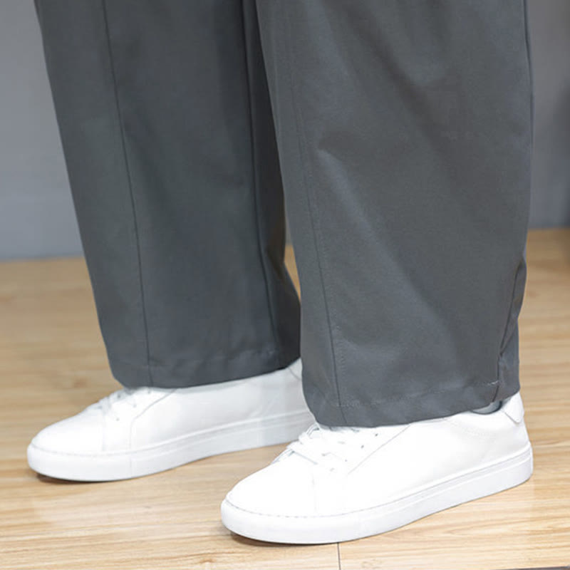 Buddha Stones Herbstfarbene, einfarbige Herren-Haremshose aus Baumwolle mit Taschen - image 21