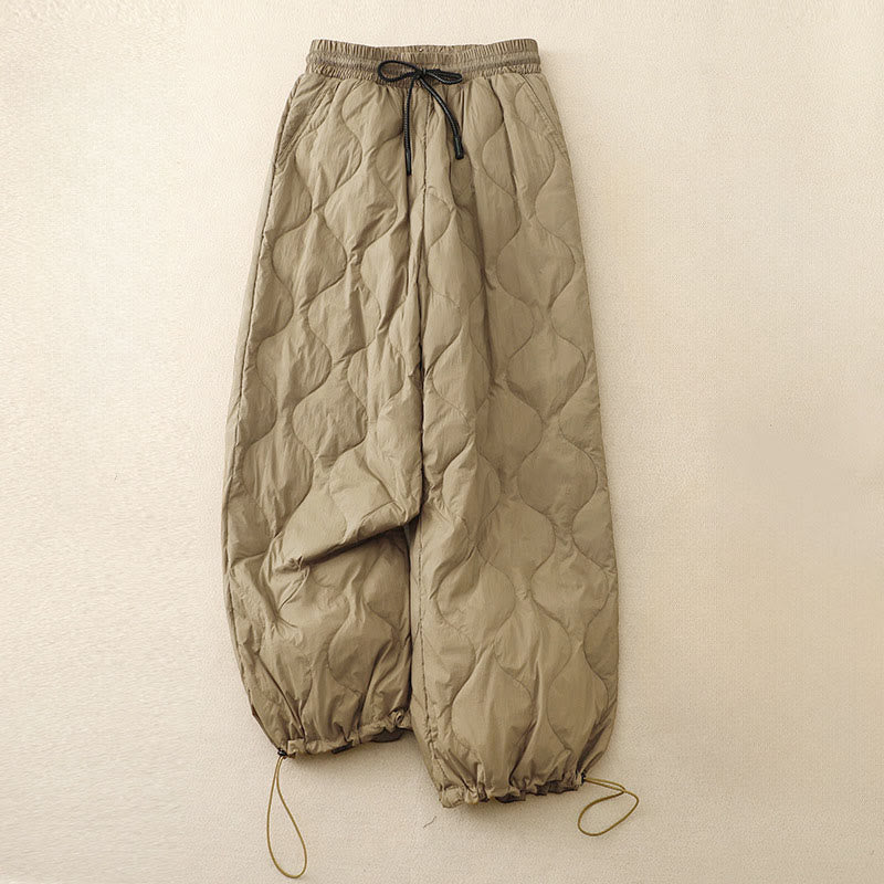 Buddha Stones Winter Curved Lines Warme Damen-Knöchellange Hose mit Taschen - Bräunen - US 8-10, UK/AU 12-14, EU 40-42 (2XL) - image 0