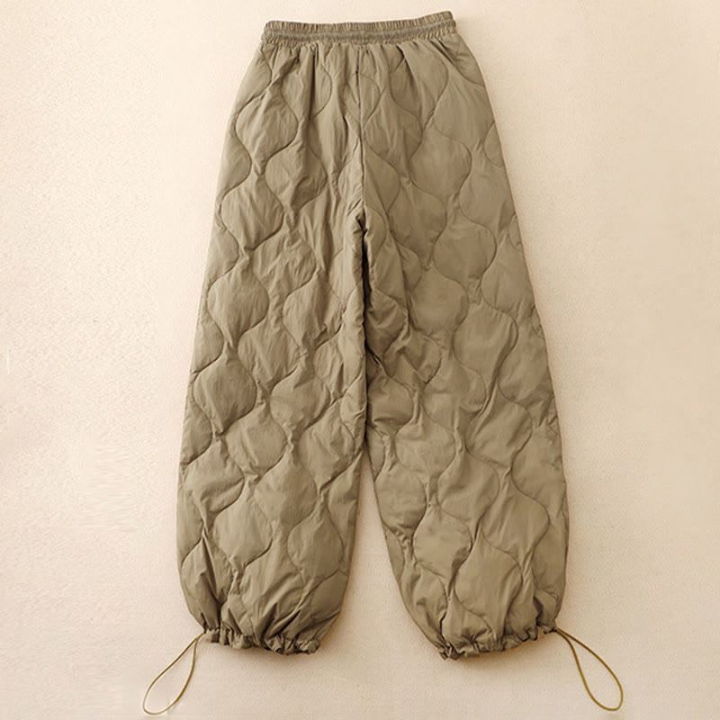 Buddha Stones Winter Curved Lines Warme Damen-Knöchellange Hose mit Taschen - image 1